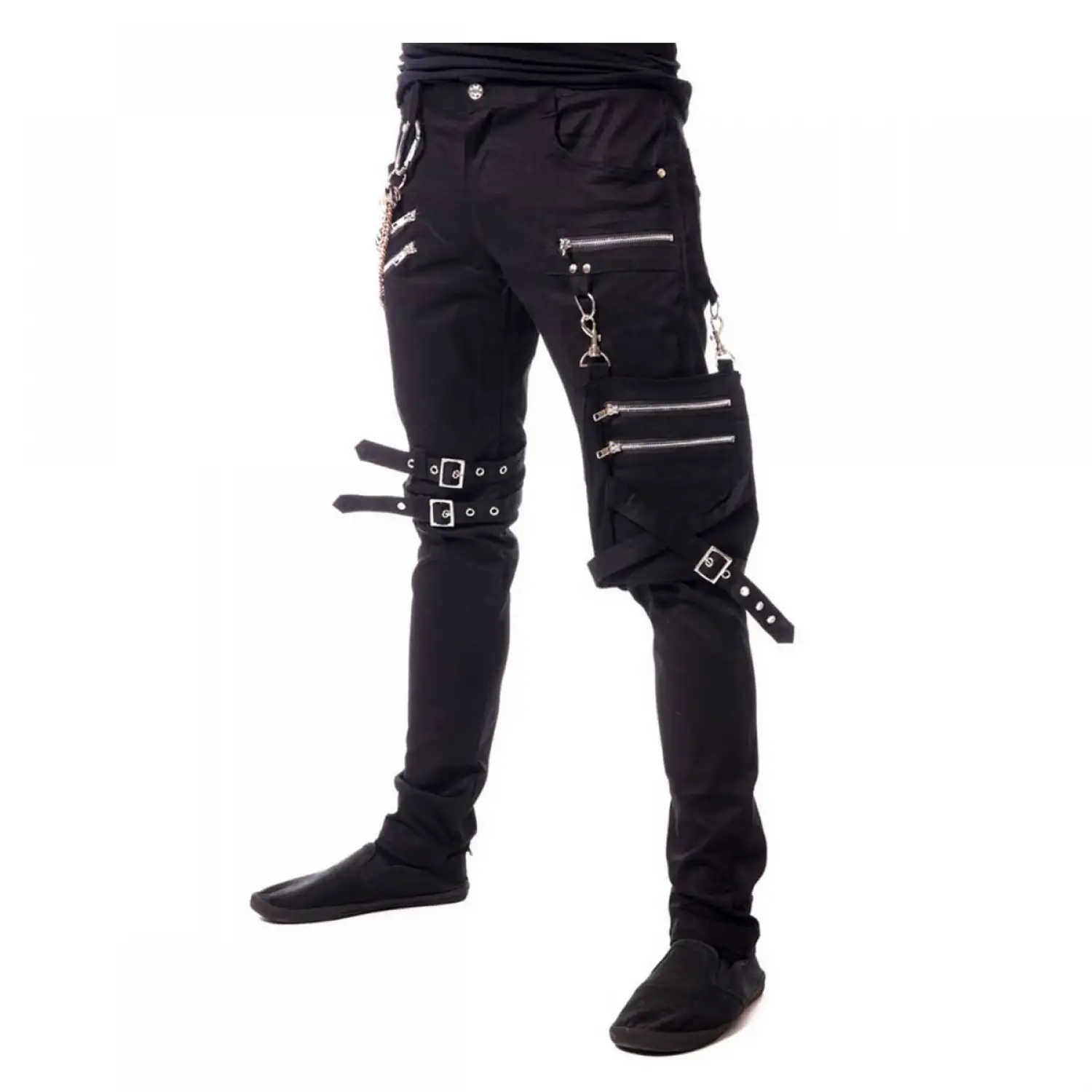 Slim Fit Gothic Buckle Straps Pant | Punk Rock Pant Men